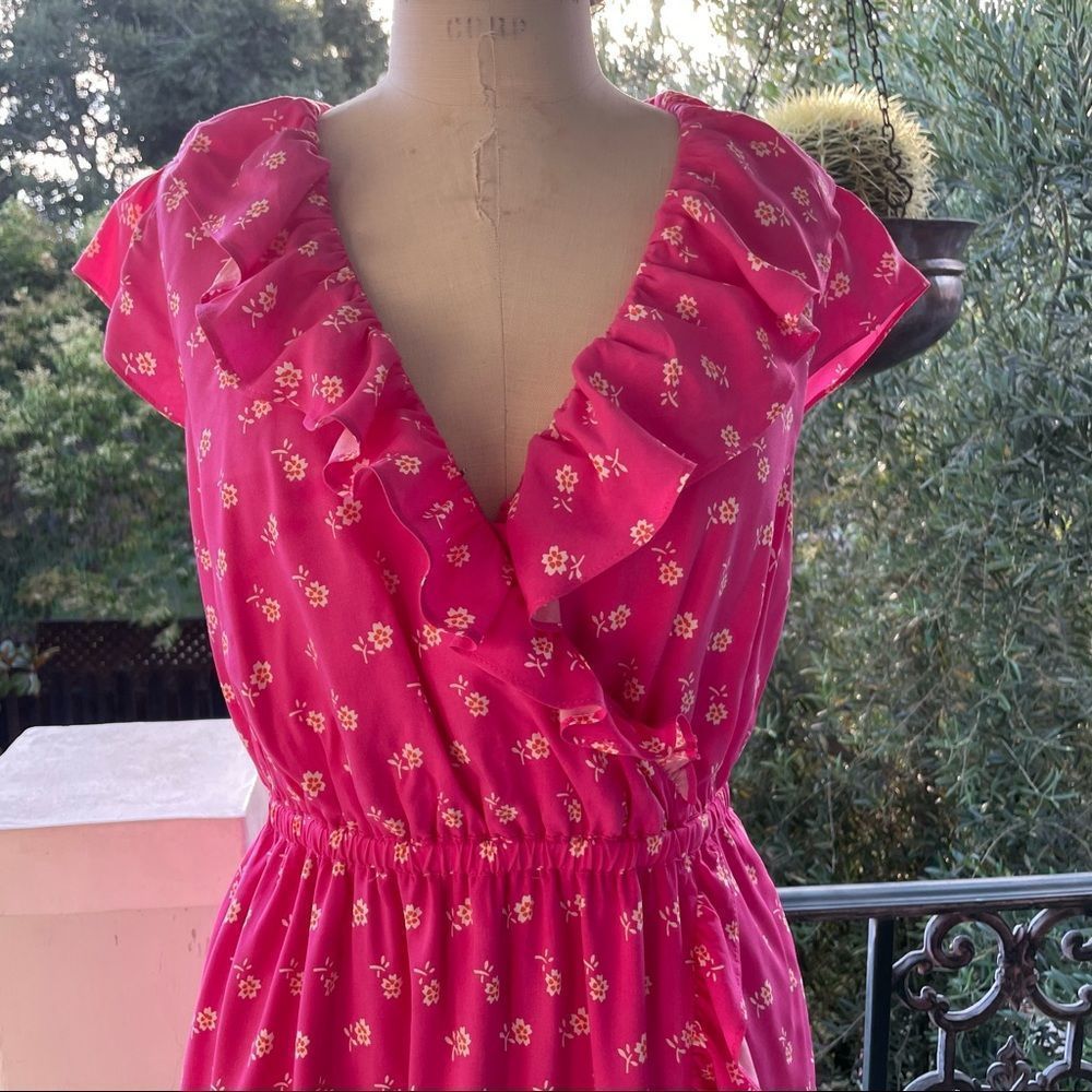 Pink Floral Ruffle Dress - Picture 2 of 9